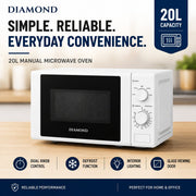 Diamond 20L Manual Microwave Oven 700W