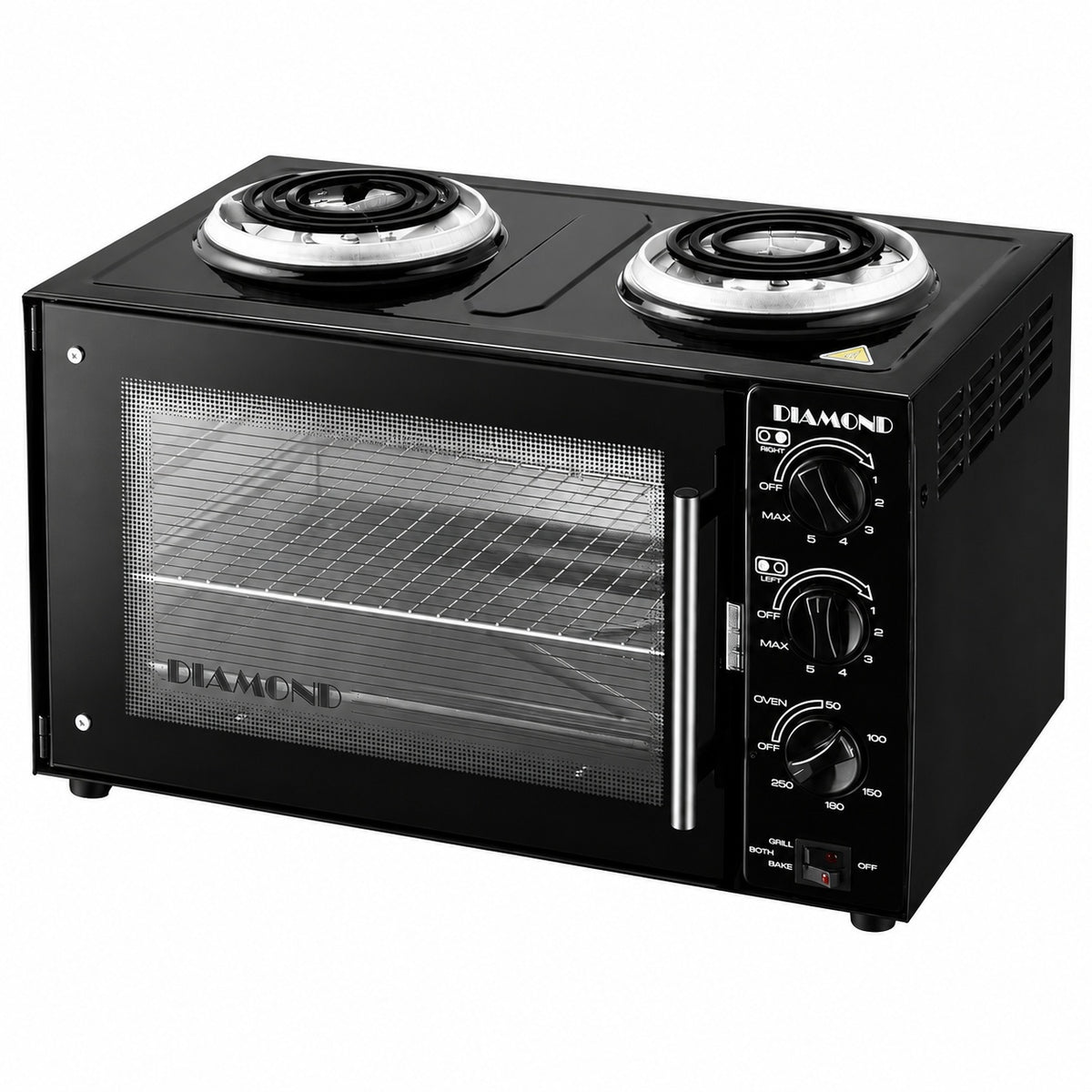 Diamond 28L Electric Oven with Double Hotplates