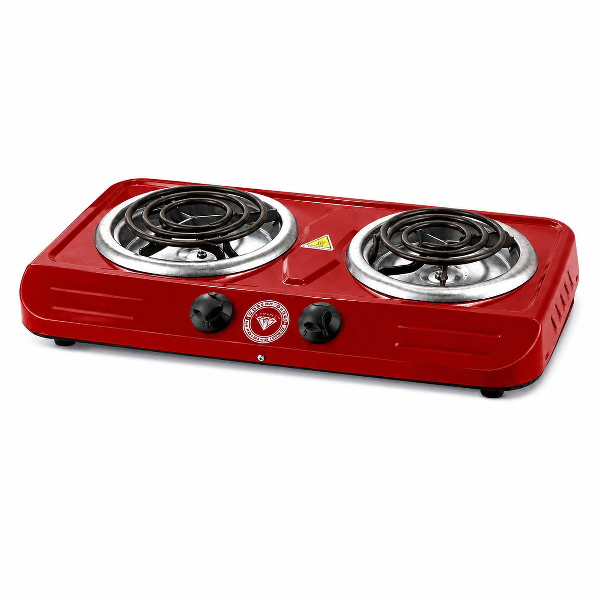 Diamond Double Spiral Hotplate - Red 2-Plate Electric Cooker