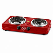 Diamond Double Spiral Hotplate - Red 2-Plate Electric Cooker