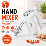 Good Mama GES-B5 150W Hand Mixer with Beaters & Dough Hooks