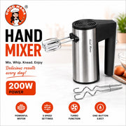 Good Mama GES-B4 200W Hand Mixer with Beaters & Dough Hooks