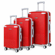 Goodday 3-piece red hard-shell luggage set – all three sizes