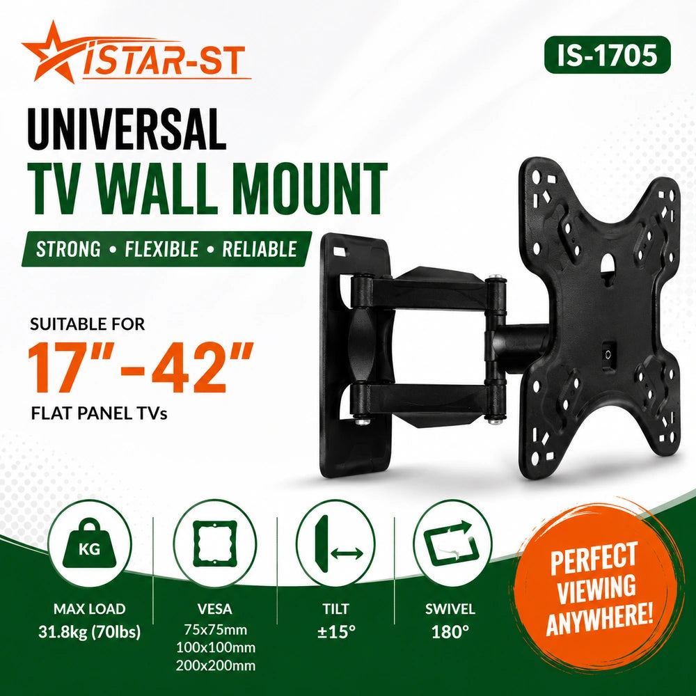 iStar-ST IS-1705 Full-Motion TV Wall Mount 17–42 Inch
