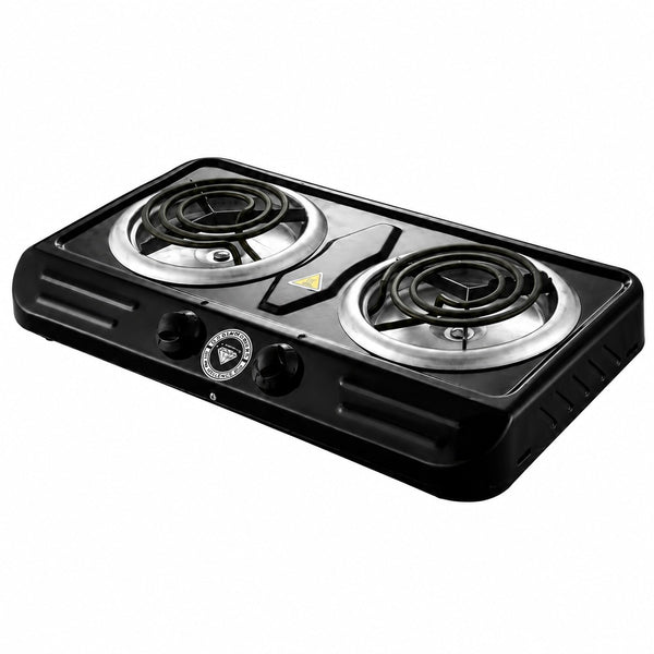 Diamond Double Spiral Hotplate - Black 2-Plate Electric Cooker