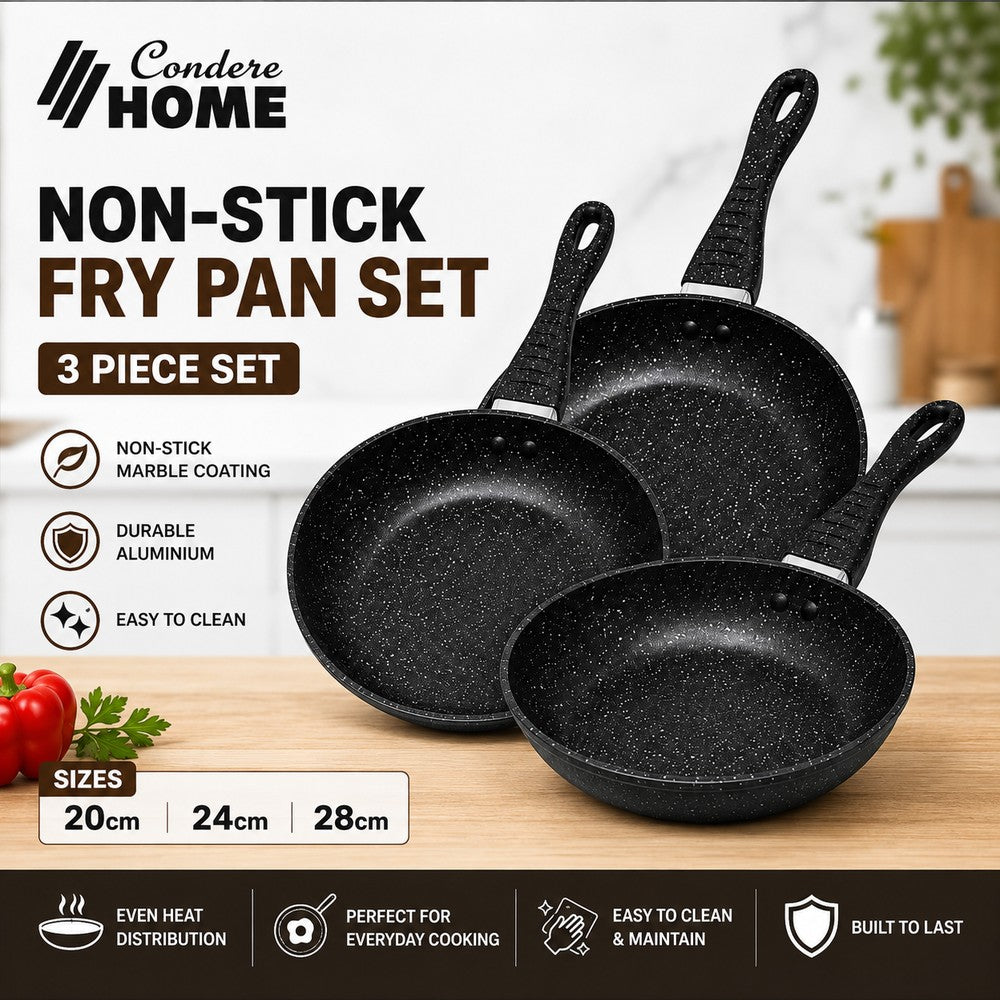 Condere Home MLH-256312 3-Piece Non-Stick Fry Pan Set
