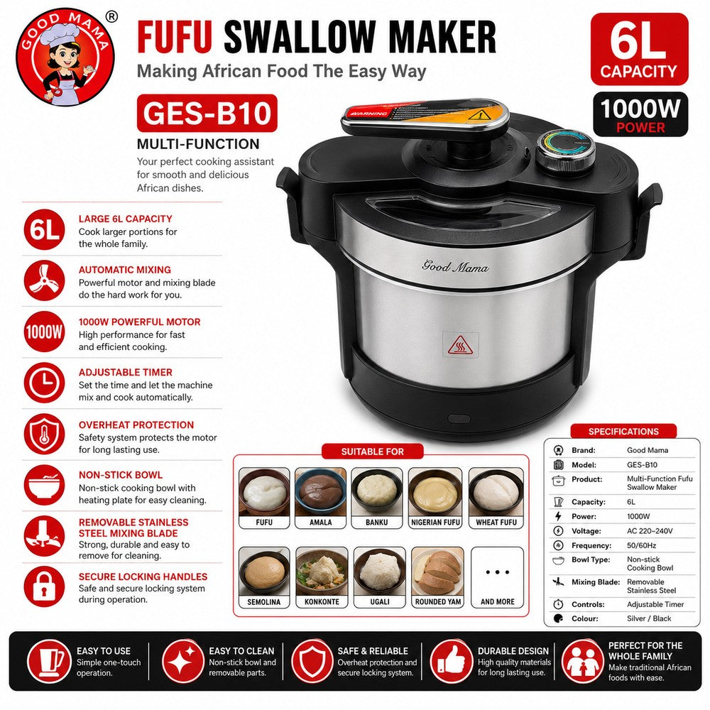Good Mama GES-B10 6L Fufu Swallow Maker - 1000W