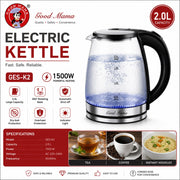 Good Mama GES-K2 2L Glass Electric Kettle - 1500W