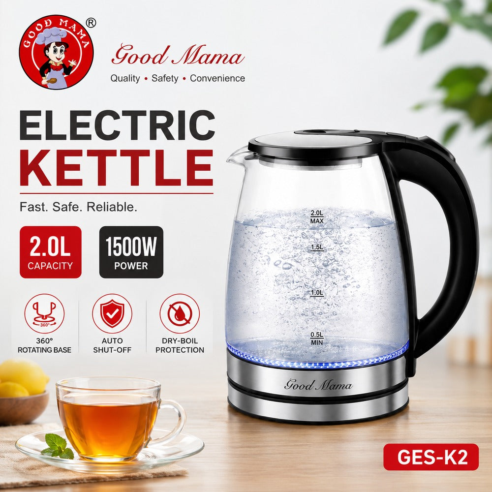 Good Mama GES-K2 2L Glass Electric Kettle - 1500W