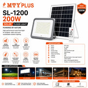 MTY Plus SL-1200 200W Solar LED Flood Light