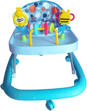 Blue Baby Walker with Activity Tray & Padded Seat