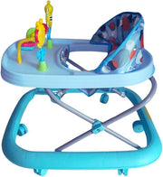 Blue Baby Walker with Activity Tray & Padded Seat