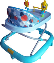 Blue Baby Walker with Activity Tray & Padded Seat