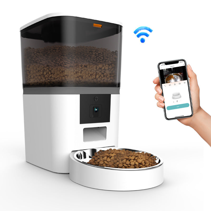 Smart Automatic Pet Feeder with HD Camera, 4L & 6L Dog and Cat Food Dispenser